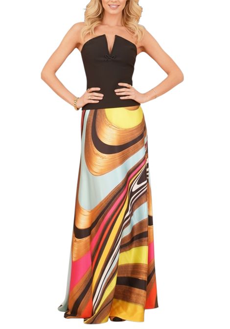 Coordinato top  tinta unita e gonna fantasia TWINS | Abiti | T4897 T4895GNERO